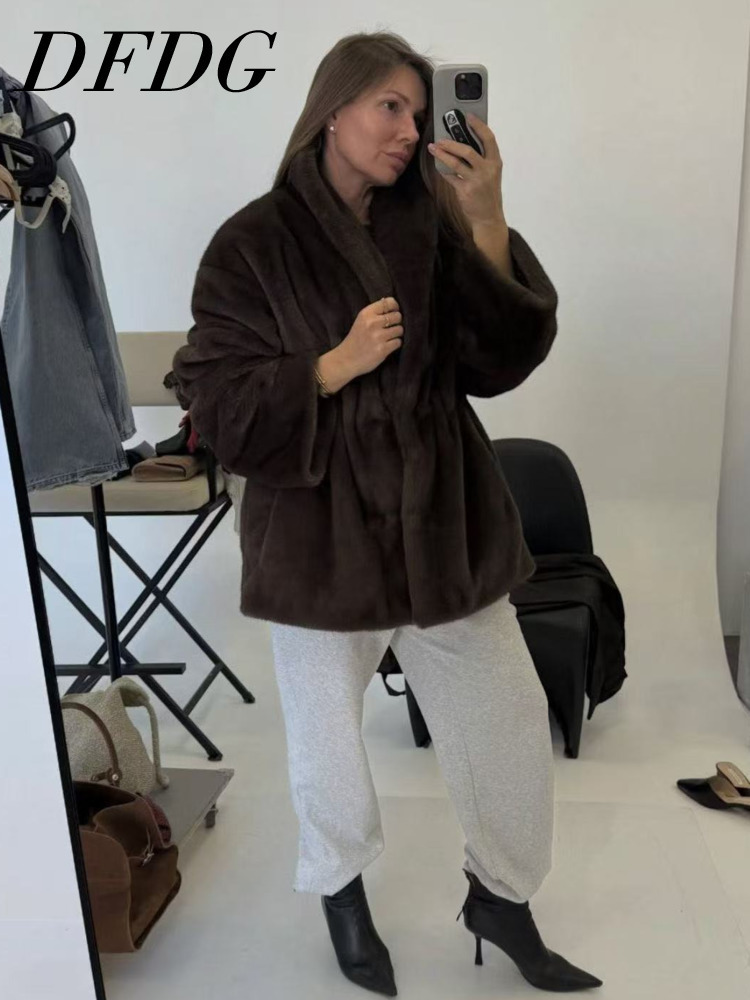 Wool Coat Peacoat - DFDG femmes 2025 automne hiver Simple