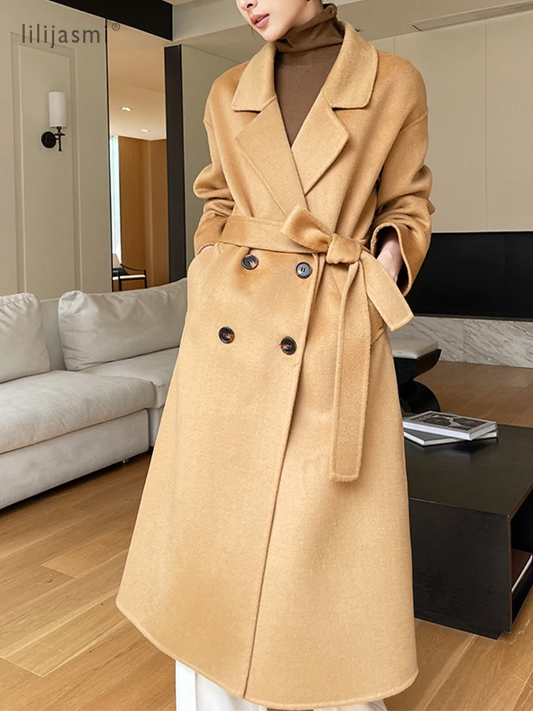Wool Coat Peacoat - Manteau en laine à revers cranté
