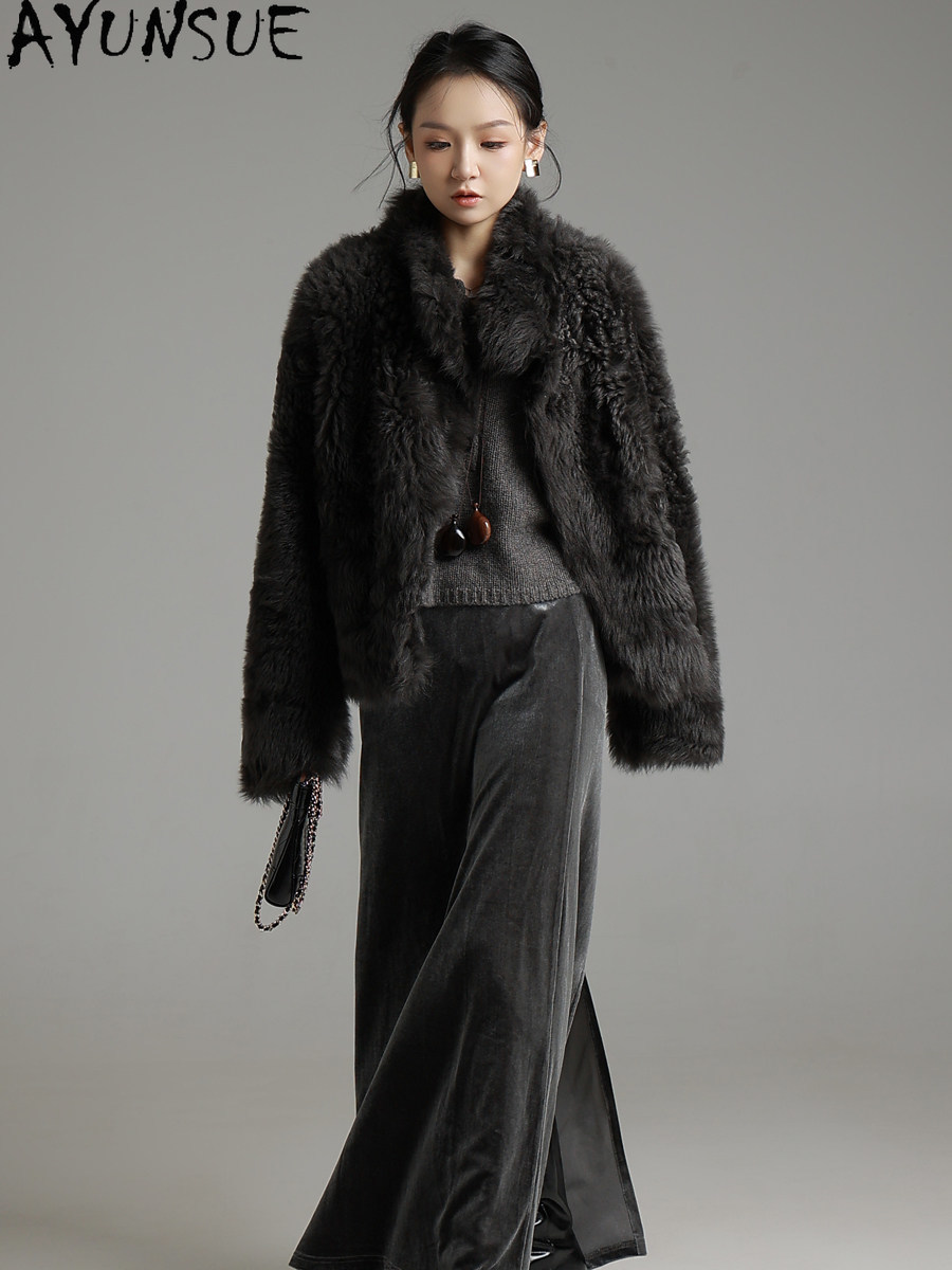 AYUNSUE – manteau en fourrure  - Wool Coat Peacoat avis et prix