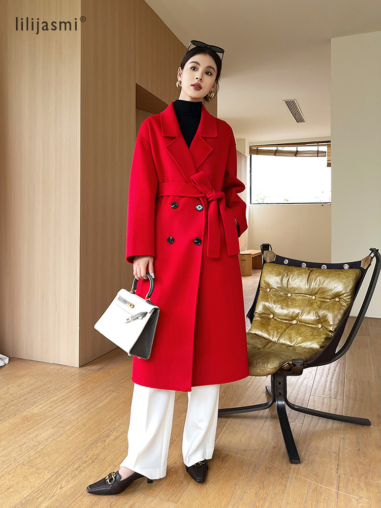 Manteau en laine à revers cran - Wool Coat Peacoat avis et prix